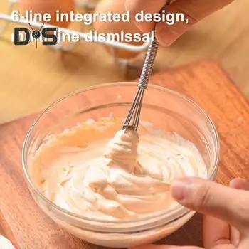 Мини-венчик для взбивания яиц, венчик из нержавеющей стали для взбивания, смешивания, взбивания, пружинная ручка, маленький венчик S