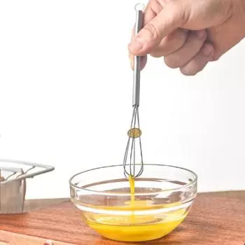 Мини-венчик для взбивания яиц Yousheng, венчик из нержавеющей стали для взбивания, смешивания, взбивания, пружинная ручка, маленький венчик S