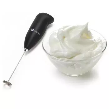 Мини-венчик на батарейках, ручной вспениватель молока, идеально подходит для приготовления кофе Bulletproof, матча, фраппе, горячего шоколада чёрный