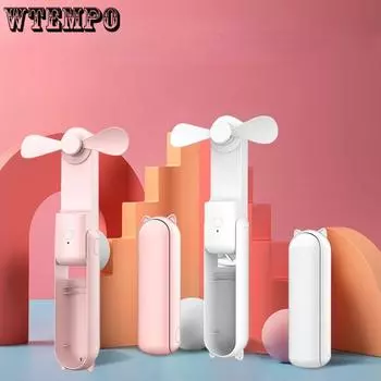 Мини-вентилятор 3 IN 1 перезаряжаемый ручной вентилятор Складной маленький вентилятор с функцией Power Bank 2000mAh Охлаждающий вентилятор A розовый
