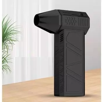 Мини-вентилятор с турбонаддувом, струйный вентилятор, эффективный инструмент для очистки для различных применений, порт быстрой зарядки типа C чёрный