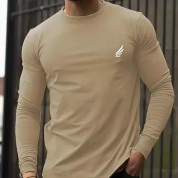 Мужские футболки с принтом мини-крыльев, футболки с длинным рукавом и круглым вырезом, повседневные свитера, мужская одежда больших размеров XS белый