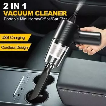 Mini Wireless Car Vacuum Cleaner MultiFunction Handheld Portable Suction And Blowing Integrated Vacuum Cleaners Cleaning Machine светло-серый
