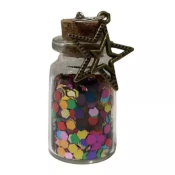 Mini Wishing Glass Bottle Transparent Glass Jar with Sequins Romantic Gift for Boyfriend Girlfriend Wife Husband 1pc