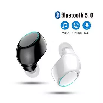Мини-вкладыши-вкладыши 5.0 Bluetooth-наушники Беспроводная гарнитура Hifi с микрофоном Наушники Стереонаушники