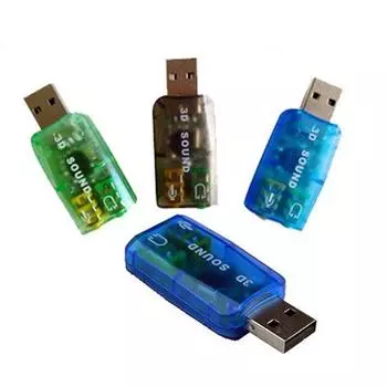 Мини внешний USB-адаптер для микрофона 3,5 мм, наушников, USB-звуковой карты, 3D-аудиогарнитуры, микрофона, адаптер для ПК, настольного компьютера, ноутбука чёрный
