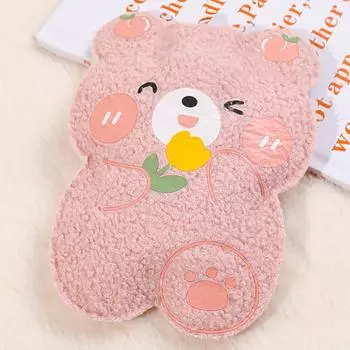 Мини-водогрейка с изображением плюшевого медведя из мультфильма, грелка для воды, фланелевый медведь, портативная грелка для рук для студентов, милая