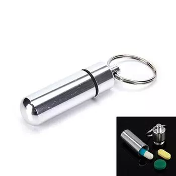 Мини-водонепроницаемый алюминиевый контейнер для бутылок с лекарствами, держатель для ключей, контейнер для ключей