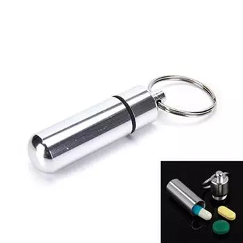 Мини-водонепроницаемый алюминиевый контейнер для бутылок с лекарствами, держатель для ключей, контейнер для ключей