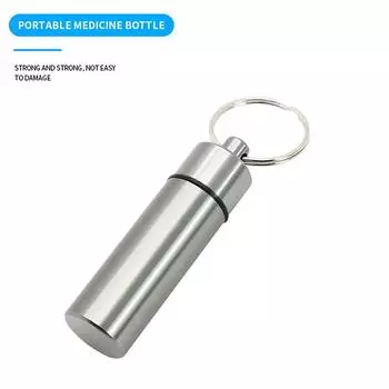 Мини водонепроницаемый алюминиевый сплав таблетка брелок коробка для хранения портативный дорожный контейнер для лекарств держатель для бутылок темно-серого