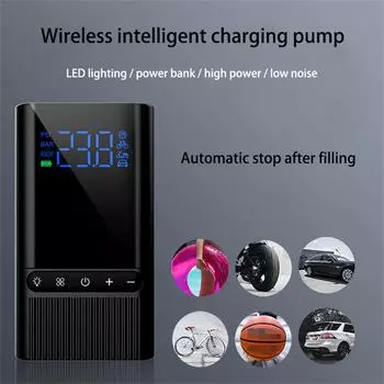 Мини-воздушный насос 150 фунтов на кв. дюйм беспроводной электрический насос для накачивания шин автомобиля велосипеда перезаряжаемый