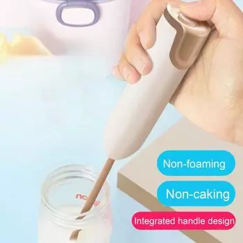 Мини-вспениватель молока, ручной пеногенератор, работающий от аккумулятора, запуск одной кнопкой, съемный беспроводной блендер для яиц, миксер для кофе, палочка света кофе