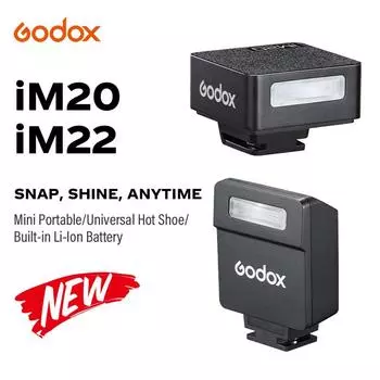 Мини-вспышка Godox iM22 iM20 440 вспышек полной мощности с зарядкой Type-C для Fuji Canon Nikon Sony Универсальное крепление «горячий башмак»