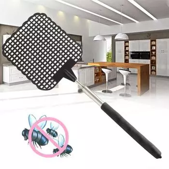 Мини-выдвижная мухобойка из нержавеющей стали Прочная выдвижная мухобойка коричневый