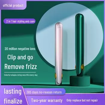 Мини-выпрямитель для волос двойного назначения Shichen для студентов: Идеально подходит для выпрямления и завивки челки. Lotus Pink Flat Plug China