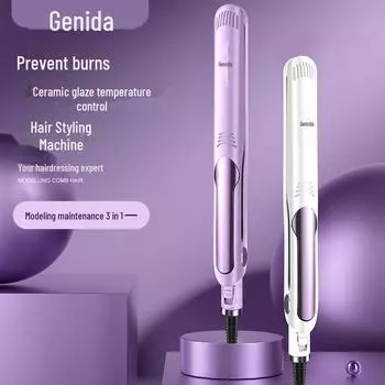 Мини-выпрямитель для волос двойного назначения: Влажные/сухие волосы, защита от ожогов, завивка и выпрямление без повреждения волос