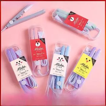 Мини-выпрямитель для волос и щипцы для завивки — портативный стайлер двойного назначения для общежитий и студентов, пушистая челка и фанера