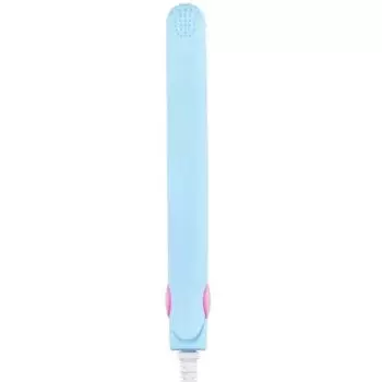 Мини-выпрямитель для волос с зажимом, маленькая вилка для завивки волос, прямые волосы для девочек, воздушные челки, портативный выпрямитель для волос синий