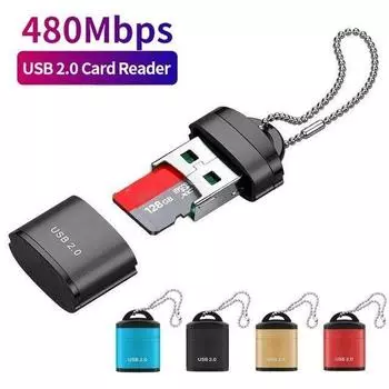 Мини-высокоскоростной USB 2,0 кард-ридер TF Micro SD адаптер для карт памяти для ПК, ноутбука, ноутбука, автомобильный кард-ридер Micro SD