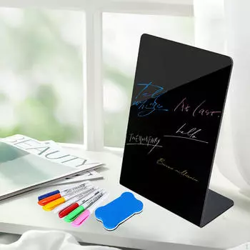 Мини-вывеска на доске, бирка для шведского стола, этикетка для еды, акриловая маленькая доска, L-образная подставка для меню A5