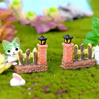 мини-забор из смолы, 2 шт., садовые микро-фигурки, крошечные садовые украшения, бонсай, украшение для дома 2pcs
