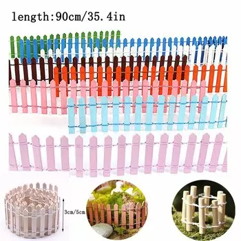 Мини-заборы 90 см, горшечные суккуленты, цветочные заборы, садовые украшения, заборы из мха, микроландшафтные украшения white5x90cm