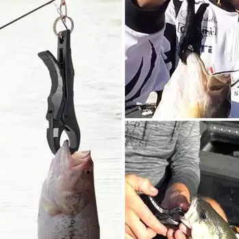 Мини-захват для губ для рыбы, захват для рта, эргономичная ручка, портативные рыболовные плоскогубцы, зажим для контроля рыбы, щипцы для ловли рыбы, аксессуары для рыбалки чёрный