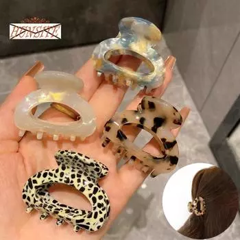 Мини-заколка для волос для женщин и девочек, противоскользящая заколка с леопардовым принтом, сильный коготь, контрастный цвет, коготь для волос, заколка-краб, шпилька для укладки, зажим для волос, аксессуары для волос белый