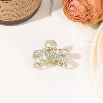 Мини-заколка для волос со стразами и жемчугом в стиле ретро с бриллиантами и цветком-звездой для женщин и девочек, заколка-краб, маленькие шпильки, аксессуары для волос в виде крабов