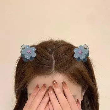 Мини-заколка-коготь в виде цветка вишни, милые детские заколки для волос, детские головные уборы, аксессуары для волос для девочек-принцесс синий