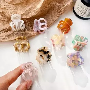 Мини-заколка-краб из ацетата и акрила Kawaii, милая заколка для волос для девочек, милые шпильки, головные уборы 2,5 см, детские аксессуары