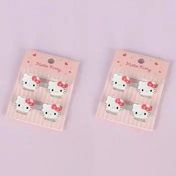 Мини-заколки для волос Hello Kitty для девочек 4 шт. x 2 шт., популярный персонаж в Корее
