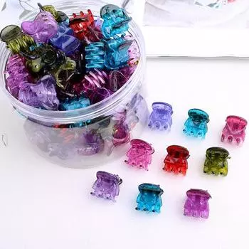 Мини-заколки-крабики для волос для женщин, девушек, корейские простые маленькие черные прозрачные пластиковые зажимы, заколка, детские аксессуары для укладки волос 10pcs