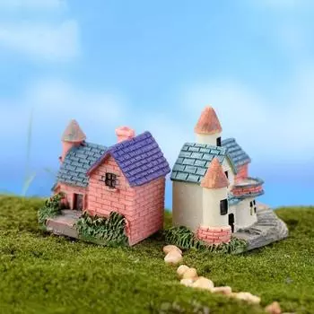 Мини-замок Маленький домик Сказочный сад Миниатюры Террариум Фигурки DIY Поделки Фигурка Мох Орнамент Микро Ландшафтный Декор C