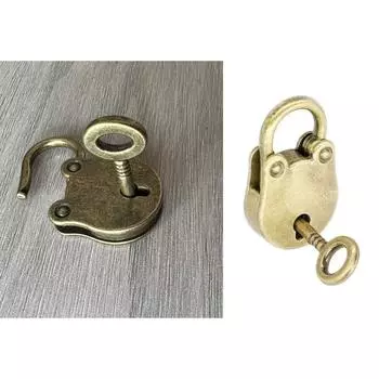 Мини-замок в виде головы медведя в винтажном стиле, старомодный мини-замок, замок из цинкового сплава с ключом для украшения дома, прочный замок