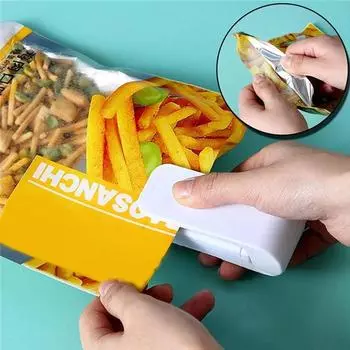 Мини-запайщик для закусок, небольшой бытовой запайщик пакетов, портативный ручной запайщик под давлением, запайщик пластиковых пакетов белый