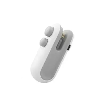 Мини-запайщик для закусок, перезаряжаемый термосварщик для пакетов 2 в 1 с резаком для чипсов, устройство для повторной запечатывания пластиковых пакетов, сохраняет продукты свежими белый