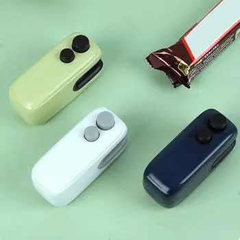 Мини-запайщик и резак для пакетов, USB-перезаряжаемый термосварочный инструмент для закусок, овощей, портативный ручной запайщик для продуктов питания белый