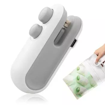 Мини-запайщик пакетов 2-в-1, перезаряжаемая машина для запечатывания пакетов для закусок, портативный ручной запечатщик пищевых продуктов, термосварка 1pc