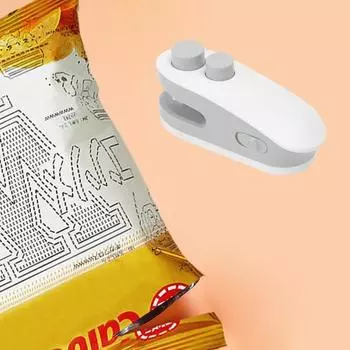 Мини-запайщик пакетов 2 в 1, перезаряжаемый USB-запайщик для чипов, портативный термосварщик серый/белый