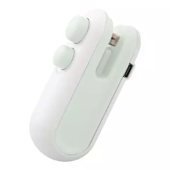 Мини-запайщик пакетов 2 в 1, термосварщик для закусок, перезаряжаемый ручной запайщик пластиковых пакетов, портативный термовакуумный упаковщик для пластиковых пакетов, пакеты для чипсов, еда S зелёный