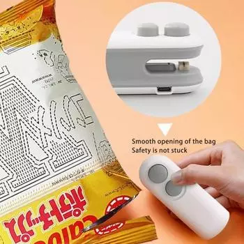 Мини-запайщик пакетов с резаком, магнитный USB-перезаряжаемый портативный вакуумный пакет для закусок, машина для термосварки, открывалка для запечатывания, кухонный гаджет