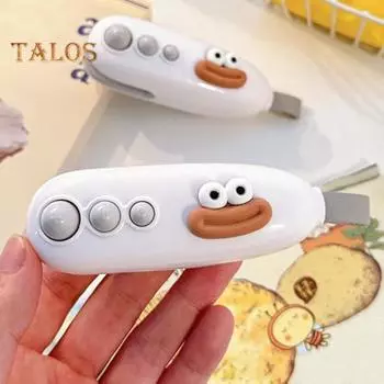 Мини-запайщик пакетов с резаком, перезаряжаемая машина для термосварки, магнитный запайщик для пластиковых пакетов, портативный магазин закусок белый