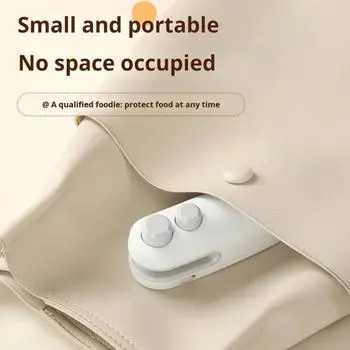 Мини-запечатщик пакетов для пластиковых пакетов 2-в-1 резак для термосварки перезаряжаемый магнитный зажим многоразовый запайщик для свежести продуктов питания для кухни, кафе, дома A белый