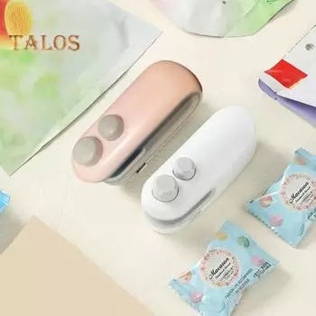 Мини-запечатщик пакетов для пластиковых пакетов 2-в-1 резак для термосварки перезаряжаемый магнитный зажим многоразовый запайщик для свежести продуктов питания для кухни, кафе, дома A розовый