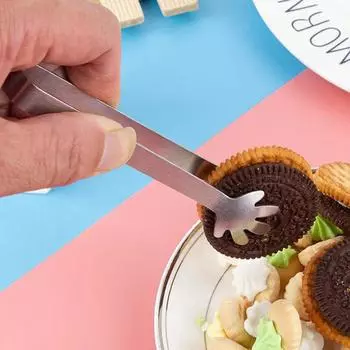 Мини-зажимы для еды из нержавеющей стали для кубиков сахара, пинцеты для кубиков льда, симпатичные зажимы для выпечки, кондитерских изделий, украшения тортов, конфет, десертов