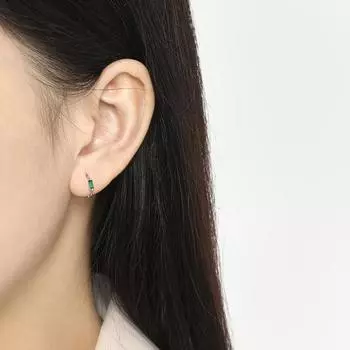 Мини зеленые маленькие квадратные серьги вкладыши французские ретро легкие роскошные высококлассные сенсорные круглые квадратные