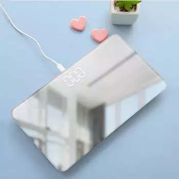 Мини-зеркало для лица, портативные весы, цифровые электронные весы для ванной комнаты, умные напольные весы, 180 кг, весы Battery style