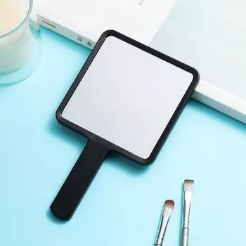 Мини-зеркало для макияжа, квадратное, с ручкой, портативное, милый подарок для девушки, карманное, компактное, несколько цветов фиолетовый