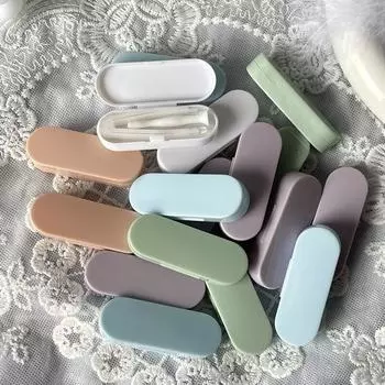 Мини-женский зажим для контактных линз, пинцет, комбинированная коробка для хранения, пластиковые зажимы для удаления, аксессуары для очков 52*18*10mm синий